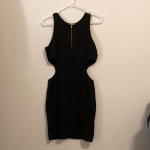 ASOS petite little black dress with cutouts